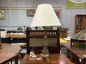 Baroque-style cast metal table lamp