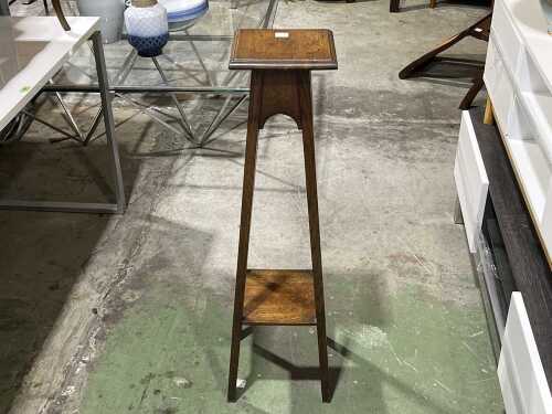 Arts and Crafts oak planter stand