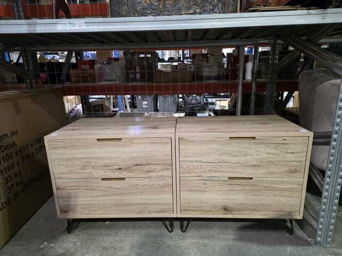 Pair of modern oak-look bedside tables