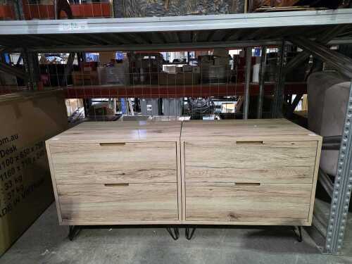 Pair of modern oak-look bedside tables