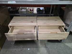 Pair of modern oak-look bedside tables - 2