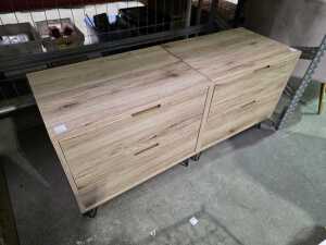 Pair of modern oak-look bedside tables - 3