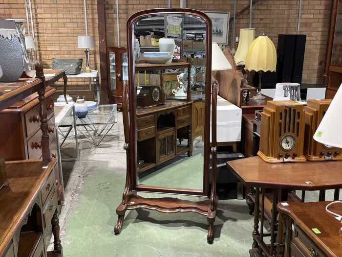 Victorian Mahogany cheval mirror