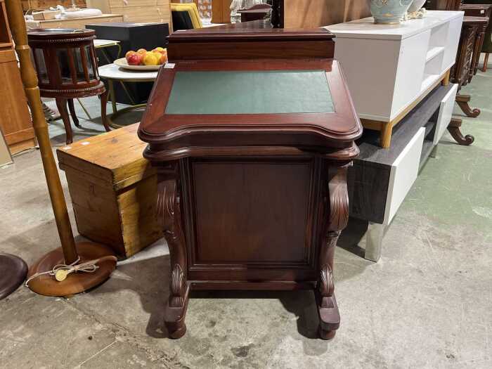 Davenport desk with green leather insert