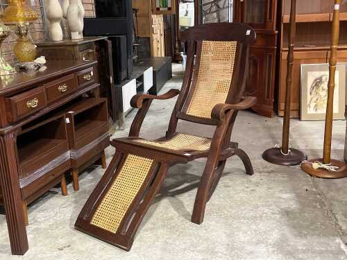 Victorian walnut steamer deck chair