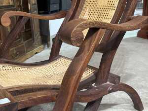 Victorian walnut steamer deck chair - 2