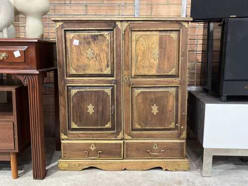 Antique Chinese spice cabinet with brass mounts