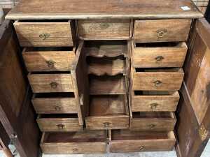Antique Chinese spice cabinet with brass mounts - 3