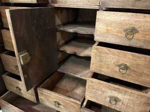 Antique Chinese spice cabinet with brass mounts - 4