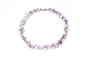 A Darylle Kelly amethyst necklace with sterling silver clasp