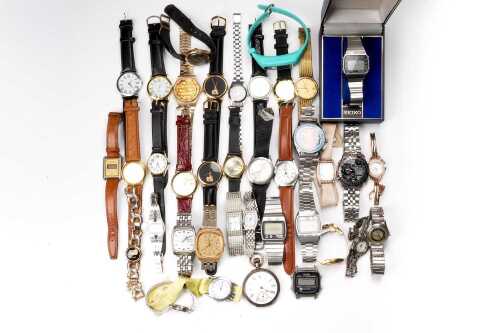 A large collection of watches