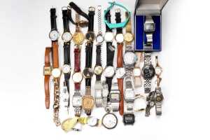 A large collection of watches