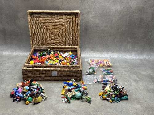 Box of assorted collectible figures, including The Seven Dwarves