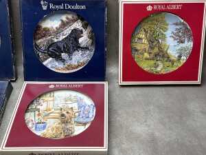 Six Royal Doulton and Royal Albert porcelain cabinet plates - 3