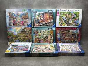 Nine jigsaw puzzles including Ravensberg