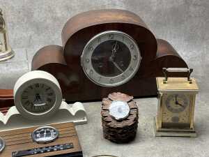 Group of clocks and barometers including mantel clocks - 2