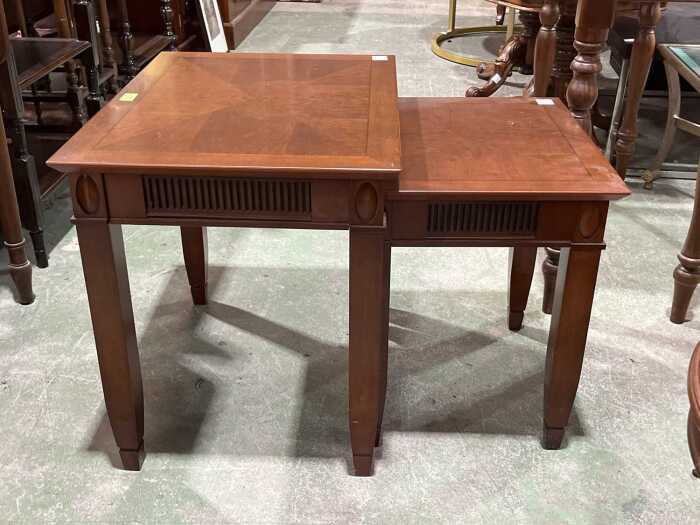 Nest of two mahogany side tables