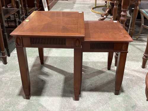 Nest of two mahogany side tables