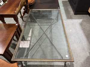 Rectangular glass-top coffee table - 2