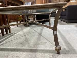 Rectangular glass-top coffee table - 3