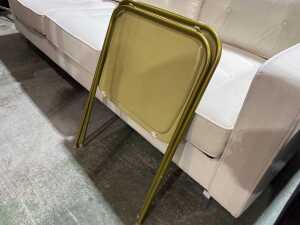 Retro tin folding 'TV' table with Parisian scene. - 4