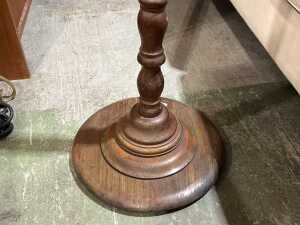 Turned timber floor lamp - 2