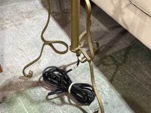 Wrought iron floor lamp with curlicue legs - 2