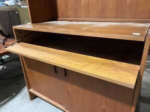 Mid-century two-piece entertainment wall unit - 3