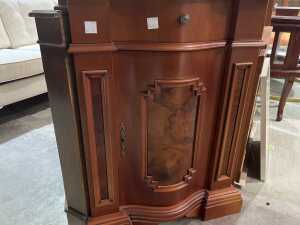 Italian-style inlaid timber corner curio cabinet - 2