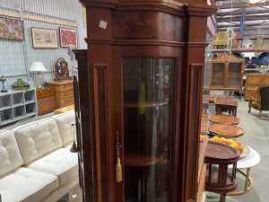 Italian-style inlaid timber corner curio cabinet - 3