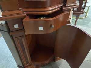 Italian-style inlaid timber corner curio cabinet - 5