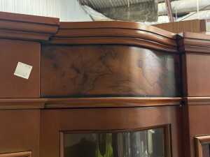 Italian-style inlaid timber corner curio cabinet - 6