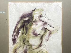 D. Bonette (artist unknown), (Nude study), mixed media sketch on paper - 2