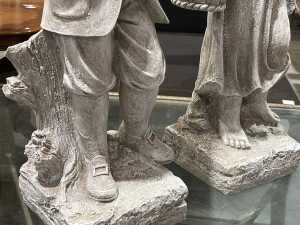 Resin boy and girl outdoor garden figures - 3