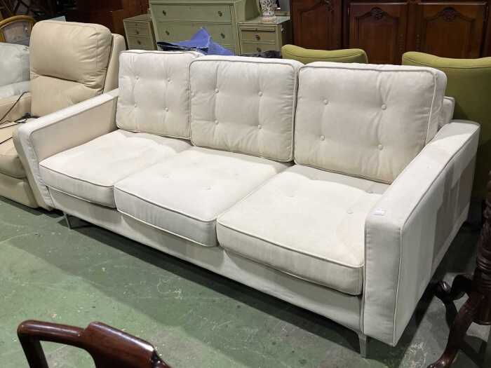 Modern three-seater fabric couch