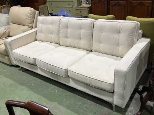 Modern three-seater fabric couch