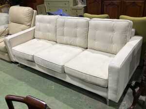 Modern three-seater fabric couch