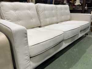 Modern three-seater fabric couch - 2