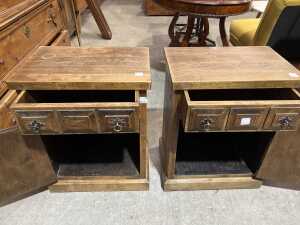 Spanish style brutalist bedside cabinets - 3