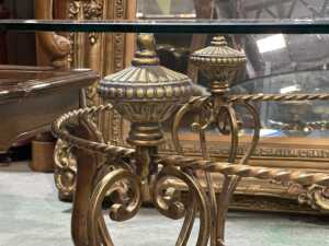Cromwell glass and brass coffee table - 3