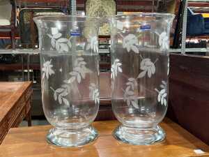 Pair of Villeroy & Boch 'Helium' hurricane glass vase.