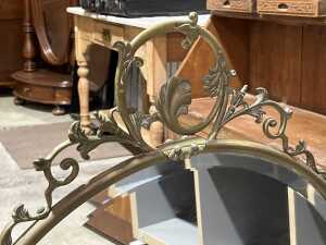 Brass fire screen, together with a matching wall mirror - 2
