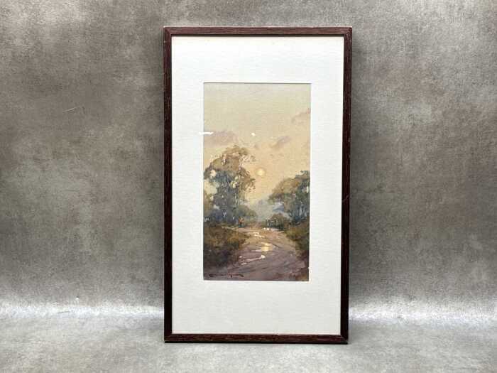 Ronald L. Muller, Moonlight Stroll. Watercolour painting on paper