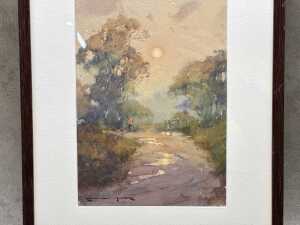 Ronald L. Muller, Moonlight Stroll. Watercolour painting on paper - 2