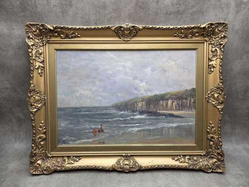 Dorothy Bale, Winter Waders, Merimbula. Oil painting on board