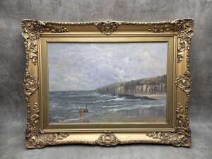 Dorothy Bale, Winter Waders, Merimbula. Oil painting on board
