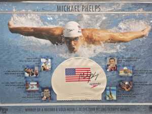 Michael Phelps framed memorabilia collage - 2
