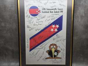 1990 Commonwealth Games signed framed memorabilia - 2