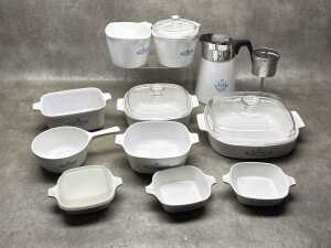 Corningware 'Cornflower' cookware items