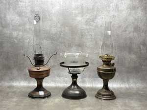 Three kerosene lamps